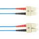 Black Box Fiber Optic Duplex Patch Network Cable - 3.20 ft Fiber Optic Network Cable for Network Device - First End: 2 x SC Male Network - Second End: 2 x SC Male Network - 10 Gbit/s - Patch Cable - OFNP - 50/125 &micro;m - Blue - TAA Compliant FOCMP1