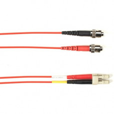 Black Box Fiber Optic Duplex Patch Network Cable - 16.40 ft Fiber Optic Network Cable for Network Device - First End: 2 x ST Male Network - Second End: 2 x LC Male Network - 10 Gbit/s - Patch Cable - OFNP - 50/125 &micro;m - Red - TAA Compliant FOCMP1