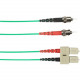 Black Box Fiber Optic Duplex Patch Network Cable - Fiber Optic Network Cable for Network Device - First End: 2 x ST Male Network - Second End: 2 x SC Male Network - 1 Gbit/s - Patch Cable - 9/125 &micro;m - Green - TAA Compliant FOLZHSM-003M-STSC-GN