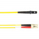 Black Box Fiber Optic Duplex Patch Network Cable - 16.40 ft Fiber Optic Network Cable for Network Device - First End: 2 x LC Male Network - Second End: 2 x MT-RJ Male Network - Patch Cable - LSZH - 9/125 &micro;m - Yellow - TAA Compliant FOLZHSM-005M-