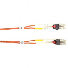 Black Box LockPORT Fiber Optic Duplex Patch Network Cable - 32.80 ft Fiber Optic Network Cable for Security Camera, Network Device - First End: 2 x LC Male Network - Second End: 2 x LC Male Network - Patch Cable - OFNR, FT4 - 62.5/125 &micro;m - Orang