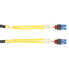 Black Box LockPORT Fiber Optic Duplex Patch Network Cable - 3.20 ft Fiber Optic Network Cable for Security Camera, Network Device - First End: 2 x LC Male Network - Second End: 2 x LC Male Network - 10 Gbit/s - Patch Cable - OFNR - 9/125 &micro;m - Ye