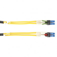Black Box LockPORT Fiber Optic Duplex Patch Network Cable - 3.20 ft Fiber Optic Network Cable for Security Camera, Network Device - First End: 2 x LC Male Network - Second End: 2 x LC Male Network - 10 Gbit/s - Patch Cable - OFNR - 9/125 &micro;m - Ye