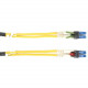 Black Box LockPORT Fiber Optic Duplex Patch Network Cable - 9.80 ft Fiber Optic Network Cable for Security Camera, Network Device - First End: 2 x LC Male Network - Second End: 2 x LC Male Network - 10 Gbit/s - Patch Cable - OFNR - 9/125 &micro;m - Ye