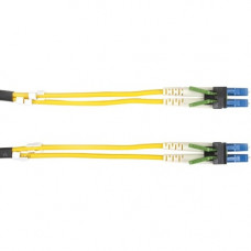 Black Box LockPORT OS2 9/125 Singlemode Fiber Optic Patch Cable - OFNR PVC, Secure Locking - 6.56 ft Fiber Optic Network Cable for Network Device - First End: 2 x LC Network - Male - Second End: 2 x LC Network - Male - 10 Gbit/s - Patch Cable - OFNR - 9/1