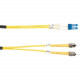 Black Box Single-Mode Value Line Patch Cable, ST-LC, 2-m (6.5-ft.) - 6.56 ft Fiber Optic Network Cable for Network Device - First End: 2 x ST Male Network - Second End: 2 x LC Male Network - Patch Cable - Yellow - RoHS, TAA Compliance FOSM-002M-STLC