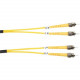 Black Box Single-Mode Value Line Patch Cable, ST-ST, 2-m (6.5-ft.) - 6.56 ft Fiber Optic Network Cable for Network Device - First End: 2 x ST Male Network - Second End: 2 x ST Male Network - Patch Cable - 9/125 &micro;m - RoHS Compliance FOSM-002M-STS