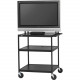 Bretford Basics FP42UL-E5BK Flat Panel Cart - 26" to 42" Screen Support - 75 lb Load Capacity - 3 x Shelf(ves) - 66" Height x 32" Width x 27" Depth - Powder Coated - Steel - Black - TAA Compliance FP42UL-E5BK