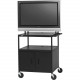 Bretford Basics FP42ULC-E5BK Flat Panel Cabinet Cart - 26" to 42" Screen Support - 75 lb Load Capacity - 3 x Shelf(ves) - Locking Door - 66" Height x 32" Width x 27" Depth - Powder Coated - Steel - Black - TAA Compliance FP42ULC-E