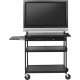 Bretford Basics FP60MUL-P5BK Flat Panel Cart - 37" to 52" Screen Support - 100 lb Load Capacity - 4 x Shelf(ves) - 66" Height x 37" Width x 27" Depth - Powder Coated - Steel - Black - TAA Compliance FP60MUL-P5BK