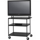 Bretford Basics FP60UL-E5BK Flat Panel Cart - 37" to 52" Screen Support - 100 lb Load Capacity - 3 x Shelf(ves) - 66" Height x 37" Width x 27" Depth - Powder Coated - Steel - Black - TAA Compliance FP60UL-E5BK