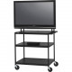 Bretford Basics FP60UL-P5BK Flat Panel Cart - 37" to 52" Screen Support - 100 lb Load Capacity - 3 x Shelf(ves) - 66" Height x 37" Width x 27" Depth - Powder Coated - Steel - Black - TAA Compliance FP60UL-P5BK