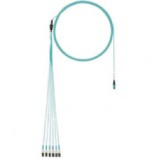 Panduit Fiber Optic Network Cable - 93 ft Fiber Optic Network Cable for Patch Panel, Network Device - PanMPO Female Network - LC Male Network - 1.25 GB/s - 50/125 &micro;m - Aqua - 1 Pack - TAA Compliance FX8RP7NUSQNF093