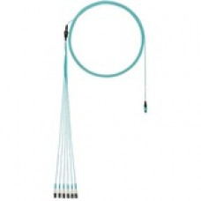 Panduit Fiber Optic Network Cable - 3 ft Fiber Optic Network Cable for Network Device - First End: 1 x PanMPO Male Network - Second End: 1 x LC Male Network - Aqua - 1 Pack - TAA Compliance FXTRL8NUSSNM001