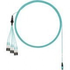 Panduit Fiber Optic Duplex Network Cable - 6 ft Fiber Optic Network Cable for Network Device, Switch, Server, Patch Panel - First End: 1 x PanMPO Male Network - Second End: 6 x LC Male Network - Aqua - 1 Pack - TAA Compliance FXTRP8NUHSNF006