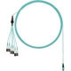 Panduit Fiber Optic Duplex Network Cable - 3 ft Fiber Optic Network Cable for Network Device, Switch, Server, Patch Panel - First End: 1 x PanMPO Male Network - Second End: 6 x LC Male Network - Aqua - 1 Pack - TAA Compliance FXTRP8NUHSNF003