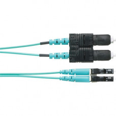 Panduit Fiber Optic Duplex Patch Network Cable - 13.12 ft Fiber Optic Network Cable for Network Device - First End: 2 x LC Male Network - Second End: 2 x SC Male Network - Patch Cable - 50/125 &micro;m - Aqua - TAA Compliance FX2ELLNSNSNM004