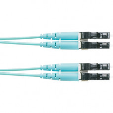 Panduit Fiber Optic Duplex Patch Network Cable - 98.43 ft Fiber Optic Network Cable for Network Device - First End: 2 x LC Male Network - Second End: 2 x LC Male Network - 1.25 GB/s - Patch Cable - Aqua - 1 Pack - TAA Compliance FX2ERLNLNSNM030