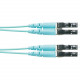 Panduit Fiber Optic Duplex Patch Network Cable - 49.21 ft Fiber Optic Network Cable for Network Device - First End: 2 x LC Male Network - Second End: 2 x LC Male Network - 1.25 GB/s - Patch Cable - Aqua - 1 Pack - TAA Compliance FX2ERLNLNSNM015