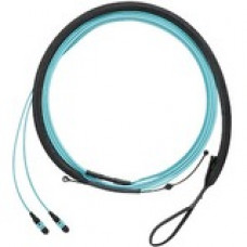 Panduit QuickNet Fiber Optic Network Cable - 8.20 ft Fiber Optic Network Cable for Network Device - First End: 1 x PanMPO Female Network - Second End: 2 x LC Male Network - Aqua - 1 Pack - TAA Compliance FZTRL7NQSONM2.5
