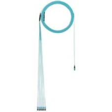 Panduit Fiber Optic Duplex Network Cable - 65.62 ft Fiber Optic Network Cable for Network Device - First End: 1 x PanMPO Female Network - Second End: 2 x LC Male Network - 50/125 &micro;m - Aqua - 1 Pack - TAA Compliance FZTYP7EL2SAM020