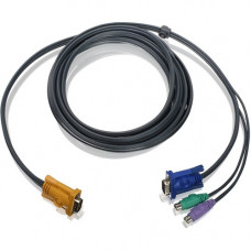 IOGEAR 10ft PS/2 KVM Cable (TAA Compliant) - 10 ft KVM Cable for KVM Switch, Keyboard/Mouse - First End: 1 x HD-15 Male VGA - Second End: 2 x Mini-DIN (PS/2) Male Keyboard/Mouse, Second End: 1 x HD-15 Male VGA - 1 - TAA Compliant - TAA Compliance G2L5203P