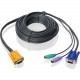 IOGEAR PS/2 KVM Cable 20 Ft - 20 ft (PS/2)/VGA KVM Cable for KVM Switch, Keyboard/Mouse, Video Device - First End: 1 x HD-15 Male VGA - Second End: 2 x Mini-DIN (PS/2) Male Keyboard/Mouse, Second End: 1 x HD-15 Male VGA - Shielding - Purple, Green - 1 Pac