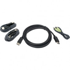 IOGEAR 10 Ft. DisplayPort, USB KVM Cable Kit with Audio (TAA) - 10 ft KVM Cable for KVM Switch, Speaker, Computer, Monitor, Notebook, Keyboard, Mouse - First End: 1 x DisplayPort Male Digital Audio/Video, First End: 2 x Type A Male USB, First End: 1 x Min