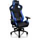 Thermaltake Tt eSPORTS GT Fit F100 Gaming Chair - For Game - Foam, Steel, Metal, Polyvinyl Chloride (PVC), Aluminum, Faux Leather - Black, Blue GC-GTF-BLMFDL-01