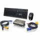 IOGEAR 2-Port Dual Platform KVMP Switch w/ Wireless Keyboard and Mouse Kit - Rubber GCS1732-KM1
