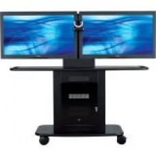 Avteq GMP-300L-TT1 Display Stand - Up to 65" Screen Support - 375 lb Load Capacity - 1 x Shelf(ves) - Locking Door - 42" Height x 76" Width x 31" Depth - Glass, Steel - TAA Compliance GMP-300L-TT1