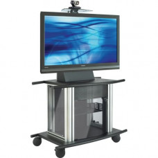 Avteq GMX-250S Solid Steel Cart - Up to 42" Screen Support - 300 lb Load Capacity - 1 x Shelf(ves) - 31" Height x 41" Width x 27" Depth - Aluminum, Glass, Steel - Black, Silver GMX-250S