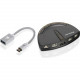 IOGEAR 4-Port USB 2.0 Printer Switch with USB-A to USB-C Adapter Kit - Braided Nylon GUB431CA1KIT