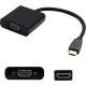 AddOn 8in H4F02UT#ABA Compatible HDMI Male to VGA Female Black Active Adapter Cable - 100% compatible and guaranteed to work H4F02UT#ABA-AO