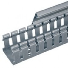 PANDUIT 6ft Panduct Type H - Hinged Cover Wiring Duct - Light Gray - 6 Pack - TAA Compliance H3X3LG6