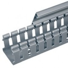 PANDUIT 6ft Panduct Type H - Hinged Cover Wiring Duct - Light Gray - 6 Pack - TAA Compliance H3X4LG6