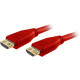Comprehensive Pro AV/IT High Speed HDMI Cable with ProGrip, SureLength, CL3- Deep Red 12ft - HDMI for Network Device - 12 ft - 1 x HDMI Male Digital Audio/Video - 1 x HDMI Male Digital Audio/Video - Gold Plated Connector - Shielding - RoHS Compliance HD-H