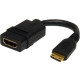 Startech.Com 5in High Speed HDMI&reg; Adapter Cable - HDMI to HDMI Mini- F/M - HDMI for Camera, Monitor, TV, Projector, Audio/Video Device - 5" - 1 Pack - 1 x HDMI (Type A) Female Digital Audio/Video - 1 x HDMI (Mini Type C) Male Digital Audio/Vi