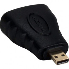 Qvs Micro-HDMI Male to HDMI Female Adaptor - 1 x Micro HDMI Male Digital Audio/Video - 1 x HDMI Female Digital Audio/Video - 4096 x 2160 Supported - Gold Connector - Black HDAD-MFA