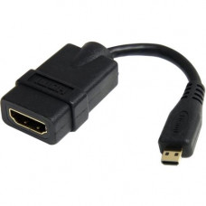 Startech.Com 5in High Speed HDMI&reg; Adapter Cable - HDMI to HDMI Micro - F/M - HDMI for Audio/Video Device, TV, Cellular Phone - 5" - 1 Pack - 1 x HDMI (Type A) Female Digital Audio/Video - 1 x HDMI (Micro Type D) Male Digital Audio/Video - Gol