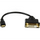 Startech.Com Mini HDMI to DVI-D Adapter M/F - 8in - 8" DVI-D/HDMI Video Cable for Tablet, Monitor, TV, Projector, Video Device - First End: 1 x Mini HDMI Male Digital Audio/Video - Second End: 1 x DVI-D Female Digital Video - Supports up to 1900 x 12