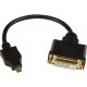 Startech.Com Micro HDMI to DVI-D Adapter M/F - 8in - 8" DVI/HDMI Video Cable for Monitor, Projector, Phone, Notebook - First End: 1 x Micro HDMI Male Digital Audio/Video - Second End: 1 x DVI-D Female Digital Video - Supports up to 1920 x 1200 - Shie