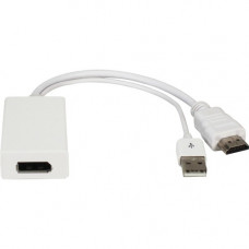 Qvs HDMI To DisplayPort 4K Active Video Converter - DisplayPort/HDMI/USB A/V Cable for Computer, Tablet, Audio/Video Device - First End: 1 x HDMI Male Digital Audio/Video, First End: 1 x Type A Male USB - Second End: 1 x DisplayPort Female Digital Audio/V