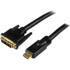 Startech.Com 25 ft HDMI&reg; to DVI-D Cable - M/M - 25 ft DVI/HDMI Video Cable for Video Device, TV, Projector, Satellite Receiver, Monitor - First End: 1 x HDMI Male Digital Audio/Video - Second End: 1 x DVI-D Male Digital Video - Shielding - Black -