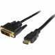 Startech.Com 0.5m HDMI to DVI-D Cable - M/M - 1.64 ft DVI/HDMI Video Cable for Projector, Video Device - First End: 1 x HDMI Male Digital Audio/Video - Second End: 1 x DVI-D Male Digital Video - Shielding - Gold Plated Connector - Black - 1 Pack HDDVIMM50