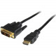 Startech.Com 15 ft HDMI to DVI-D Cable - M/M - HDMI - 15 ft - 1 x Male HDMI - 1 x DVI-D Male Video - Black HDMIDVIMM15