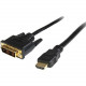 Startech.Com HDMI to DVI Cable - 6 ft / 2m - HDMI to DVI-D Cable - HDMI Monitor Cable - HDMI to DVI Adapter Cable - HDMI - 6 ft - 1 x DVI-D Male - 1 x Male HDMI - Black - RoHS, TAA Compliance HDMIDVIMM6