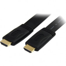 Startech.Com 6 ft Flat High Speed HDMI Cable with Ethernet - Ultra HD 4k x 2k HDMI Cable - HDMI to HDMI M/M - HDMI - 6ft - 1 Pack - 1 x HDMI Male Digital Audio/Video - 1 x HDMI Male Digital Audio/Video - Gold-plated Connectors - Black - RoHS Compliance HD