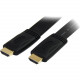 Startech.Com 25 ft Flat High Speed HDMI Cable with Ethernet - Ultra HD 4k x 2k HDMI Cable - HDMI to HDMI M/M - HDMI - 25 ft - 1 x HDMI Male Digital Audio/Video - 1 x HDMI Male Digital Audio/Video - Gold-plated Connectors - Black - RoHS Compliance HDMIMM25