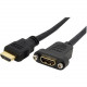 Startech.Com 3 ft High Speed HDMI&reg; Cable for Panel Mount - F/M - HDMI - 3 ft - 1 x HDMI Female - 1 x HDMI Male - Black - RoHS Compliance HDMIPNLFM3